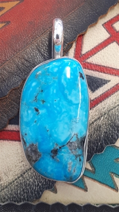 Pendentif Turquoise Navajo En Argent - Bijou Authentique D'occasion